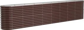 vidaXL Ζαρντινιέρα Καφέ 332x40x68 εκ. Γαλβανισμένος χάλυβας