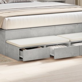 vidaXL Συρτάρια κρεβατιού σε Γκρι Σκυρόδεμα - 135x36,5x16,5 εκ. από τεχνητό ξύλο