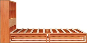 vidaXL Κρεβάτι Βιβλιοθήκη Χωρίς Στρώμα Καφέ 140x200 εκ Μασίφ Πεύκο