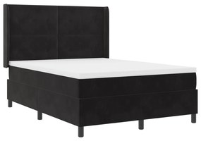 vidaXL Κρεβάτι με Στρώμα Μαύρο 160x200 εκ. Βελούδινο