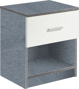 Κομοδίνο Με Συρτάρι & Ράφι (40x32x48) Spitishop Dama White/Cement