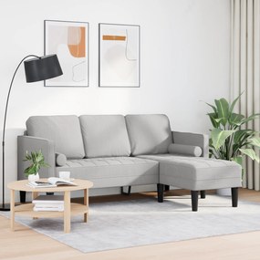 vidaXL Καναπές Γωνιακός 3 Θέσεων Μπεζ Γκρι 160 εκ Υφάσματα