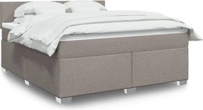 vidaXL Κρεβάτι Boxspring με Στρώμα Taupe 180x200 εκ. Υφασμάτινο