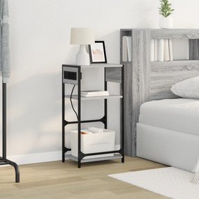 vidaXL Κομοδίνο Γκρι sonoma 40 x 27 x 76 εκ Επεξεργασμένο ξύλο
