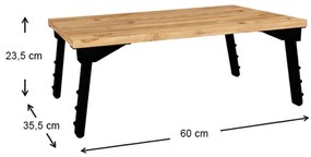 Τραπεζάκι laptop Sidon Megapap χρώμα pine oak 60x35,5x23,5εκ.