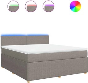 vidaXL Κρεβάτι Boxspring με Στρώμα Taupe 180x200 εκ. Υφασμάτινο