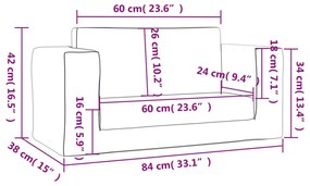 Καναπές/Κρεβάτι Παιδικός Διθέσιος Ανθρακί Μαλακό Βελουτέ Ύφασμα - Ανθρακί