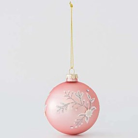 Χριστουγεννιάτικες Μπάλες Λουλούδι (Σετ 4Τμχ) 600-45764 10cm Pink