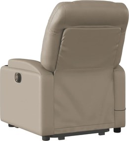 vidaXL Πολυθρόνα Μασάζ Ανακλινόμενη με Ανύψωση Καπουτσίνο Συνθ. Δέρμα