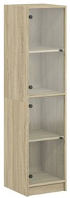 vidaXL Ντουλάπι Sonoma Δρυς 35 x 37 x 142 εκ. με Γυάλινες Πόρτες