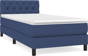 vidaXL Κρεβάτι Boxspring με Στρώμα Μπλε 80x200 εκ. Υφασμάτινο