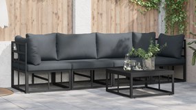 vidaXL Σετ Καναπέ Κήπου 5 pcs Μαύρο 70 x 70 x 32 εκ Αλουμίνιο