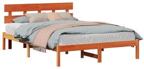 vidaXL Σκελετός Κρεβατιού Καφέ 140 x 200 cm Μασίφ ξύλο πεύκου