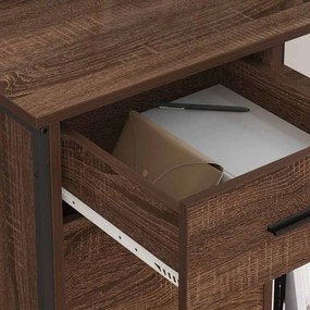 vidaXL Ντουλάπα με Σταθμό Φόρτισης Καφέ δρυς 76 x 41 x 72 cm