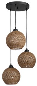 Φωτιστικό Οροφής Τρίφωτο Heronia Silk 31-1210 Rope Natural/Black