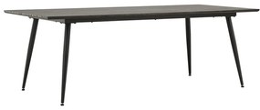 Τραπέζι Dallas 4313, Μαύρο, Καφέ, 75x100x220cm, 56 kg, Ινοσανίδες μέσης πυκνότητας, Μέταλλο | Epipla1.gr