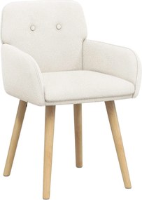 vidaXL Καρέκλες φαγητού 2 pcs Μπουκλέ Κρεμ 59 x 57 x 85 εκ.