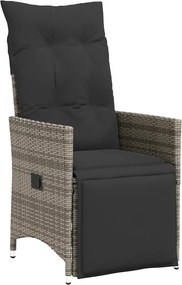 vidaXL Σετ Τραπεζαρίας Κήπου 9 τεμ. Γκρι Συνθ. Ρατάν με Μαξιλάρια