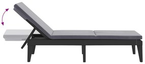 vidaXL Ξαπλώστρα με Μαξιλάρι Ανθρακί 186 x 60 x 29 από Πολυπροπυλένιο