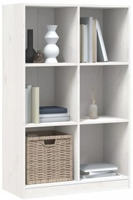 vidaXL Βιβλιοθήκη Λευκή 70 x 33 x 110 εκ. από Μασίφ Ξύλο Πεύκου