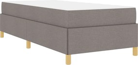 vidaXL Σκελετός Κρεβατιού με στρώμα Taupe 90 x 190 cm ύφασμα