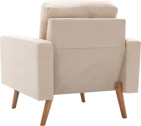 vidaXL Πολυθρόνα Κρεμ Υφασμάτινη