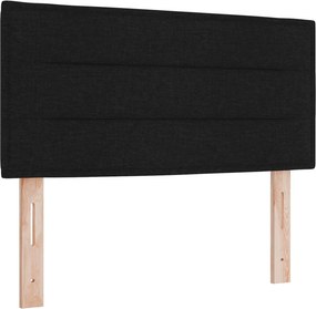 vidaXL Κρεβάτι box spring με στρώμα Μαύρο 80 x 200 cm Ύφασμα
