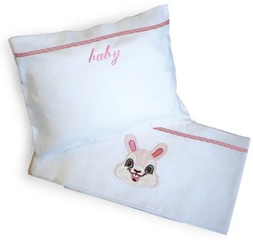 Σετ Σεντόνια Βαμβακερά Κούνιας 120x160εκ. Bunny Pink SBaby