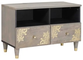 Ντουλάπι TV με συρτάρι Γκρι 70 x 33 x 46 εκ Στερεό ξύλο μάνγκο