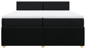 vidaXL Κρεβάτι Boxspring με Στρώμα Μαύρο 200x200 εκ. Υφασμάτινο