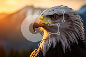 Σετ των 2 Intra Συλλεκτικό Ξύλινο Παζλ Plywood 4mm - Ισχυρή εικόνα ενός φαλακρού αετού σε πτήση Σε Ξύλινο Κουτί - Διαστάσεις: 10x10 cm – 25 κομμάτια