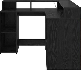 vidaXL Γραφείο Μαύρη Οξυά 130 x 130 x 91 εκ. Επεξεργασμένο ξύλο