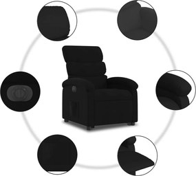 vidaXL Πολυθρόνα Ηλεκτρική Ανακλινόμενη με Ανύψωση Μαύρη Υφασμάτινη