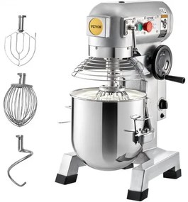 VEVOR Commercial Stand Mixer, 15Qt Stainless Steel Bowl, 850W Heavy Duty Electric Food Mixer with 3 Speeds Adjustable 113/184/341 RPM, Dough Hook Whisk Beater Included, Perfect for Bakery Pizzeria