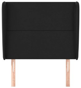 Κεφαλάρι με Πτερύγια Μαύρο 93 x 23 x 118/128 εκ.Συνθετικό Δέρμα 3117754