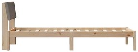 vidaXL Σκελετός Κρεβατιού Καφέ και ταμπά 75 x 190 cm Μασίφ ξύλο πεύκου