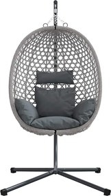 vidaXL Κρεμαστή καρέκλα αυγό ανθρακί και γκρι 104 x 100 x 191 εκ