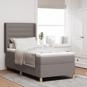vidaXL Κρεβάτι Box Spring με Στρώμα Ταμπά 90x190 εκ. Υφάσματος