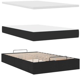 Οθωμανικό κρεβάτι με στρώμα Μαύρο 120x190 cm Ύφασμα 3311527