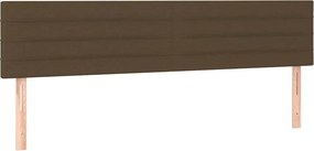 vidaXL Κρεβάτι Boxspring με Στρώμα Σκούρο Καφέ 120x190 εκ Υφασμάτινο
