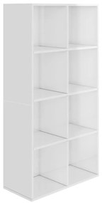 Ραφιέρα/Βιβλιοθήκη Γυαλιστερό Λευκό 66x30x130 εκ. Μοριοσανίδα - Λευκό