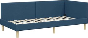 vidaXL Κρεβάτι Γωνίας Μπλε 100 x 200 cm Ύφασμα