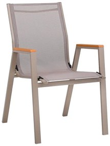 Καρέκλα FL5050 Fylliana Textilene Μπέζ - Γκρί 61x56x90 εκ. 61x56x90 εκ.