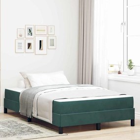 vidaXL Κρεβάτι box spring με στρώμα Σκούρο Πράσινο 120 x 190 cm