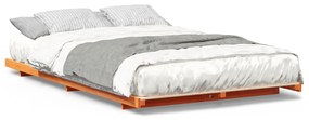 vidaXL Κρεβάτι δαπέδου Καφέ κεριού 140 x 190 cm Μασίφ ξύλο πεύκου