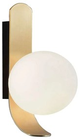 Φωτιστικό Τοίχου - Απλίκα Polina 4266201 12x25,5cm 1xG9 40W Gold-Opal Viokef Ατσάλι,Γυαλί