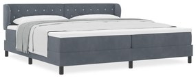 vidaXL Κρεβάτι Box Spring με Στρώμα Σκούρο Γκρι 200x200 cm Βελούδο
