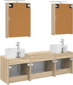 vidaXL Σετ Ντουλαπιών Μπάνιου 5 pcs Sonoma Δρυς Επεξεργασμένο Ξύλο