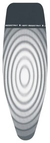 Κάλυμμα τραπεζιού σιδερώματος Brabantia D 90300168, 135x45 cm, 2 mm, Ανθεκτική στη θερμότητα ζώνη σιδερώματος, Σκούρο γκρι/λευκό
