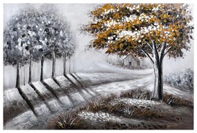 Κάδρο Forest Fylliana σε Γκρί -Μπέζ και Καφέ χρώμα 120x3x80εκ.